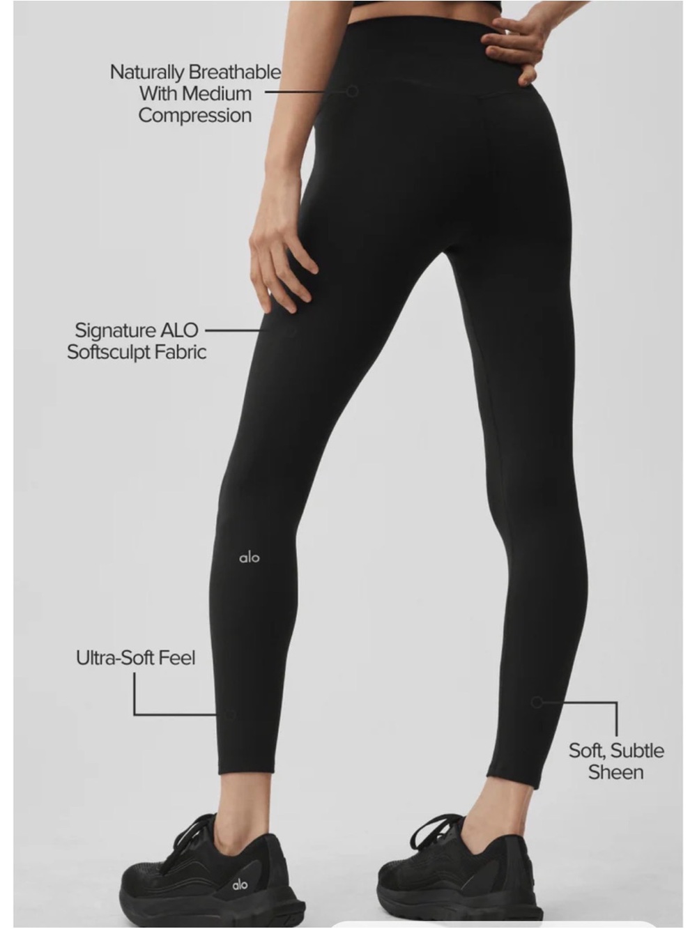 Alo Yoga Airbrush High Waist Leggings Black Women’s XS Soft Sculpt Activewear
